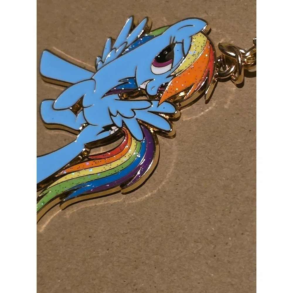 My Little Pony Keychain Charm! Rainbow Dash! Metal Enamel + Sparkles MLP NEW
